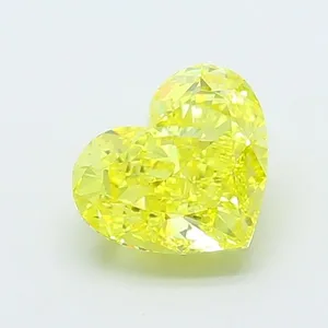1.35ct HEART Fancy Vivid Yellow VVS2 Coloured Lab diamond