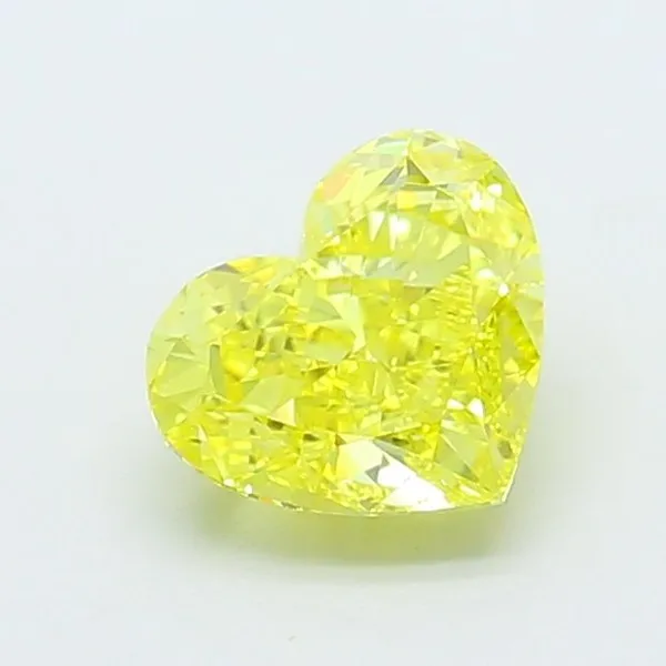 1.35ct HEART Fancy Vivid Yellow VVS2 Coloured Lab diamond