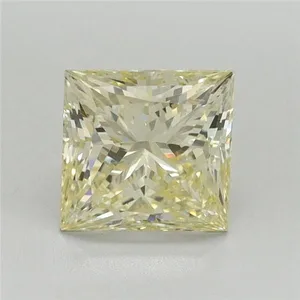 1.59ct PRINCESS Fancy Yellow VS1 Coloured Lab diamond
