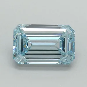 1.05ct EMERALD Fancy Intense Blue VVS2 Coloured Lab diamond