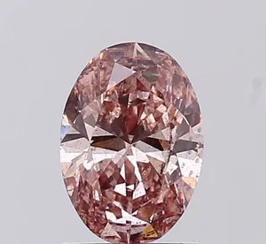 1ct OVAL Fancy Vivid Brownish Pink I1 Coloured Lab diamond