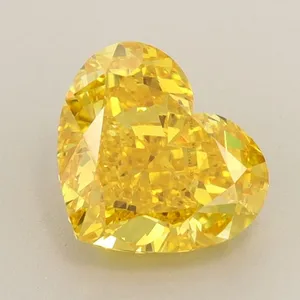 1.52ct HEART Fancy Vivid Yellow VS1 Coloured Lab diamond