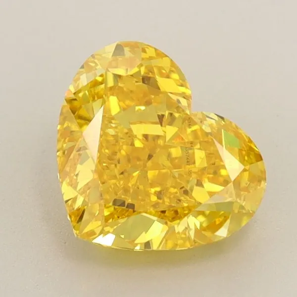 1.52ct HEART Fancy Vivid Yellow VS1 Coloured Lab diamond