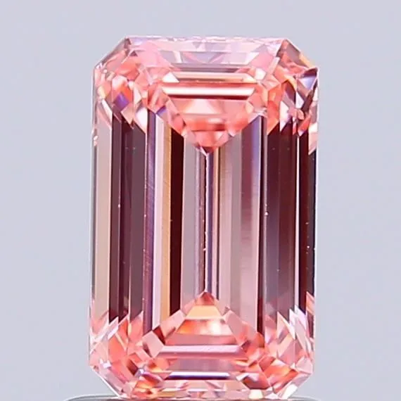1.02ct EMERALD Fancy Vivid Pink VS2 Coloured Lab diamond