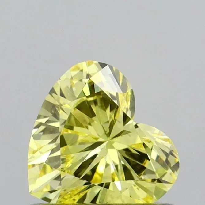 0.47ct HEART Fancy Vivid Yellow VS2 Coloured Lab diamond