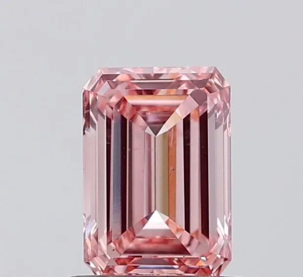 1.01ct EMERALD Fancy Intense Pink VS2 Coloured Lab diamond