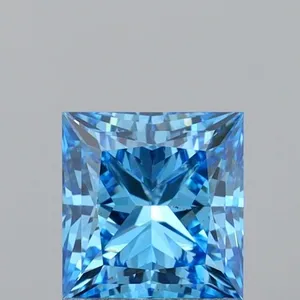 1.52ct PRINCESS Fancy Vivid Blue VS1 Coloured Lab diamond