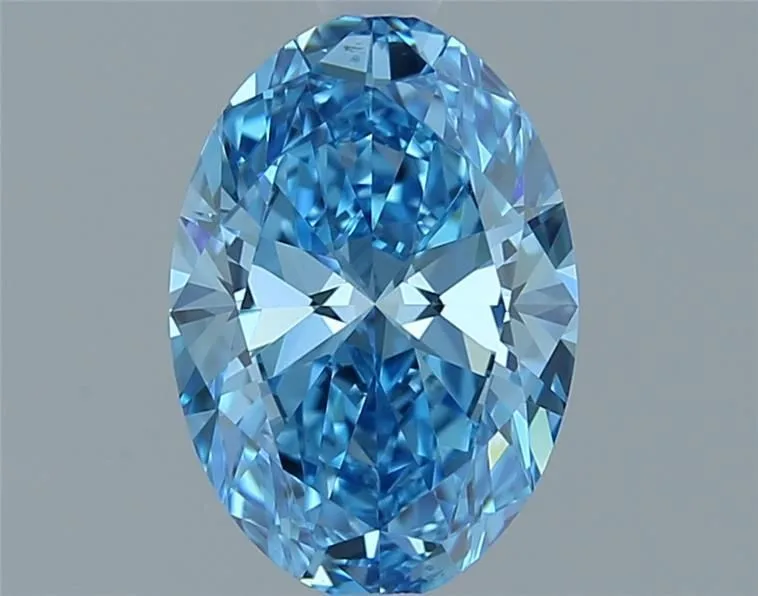 1.01ct OVAL Fancy Vivid Blue VVS2 Coloured Lab diamond