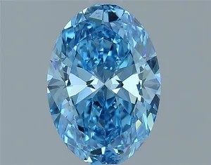 1.01ct OVAL Fancy Vivid Blue VVS2 Coloured Lab diamond