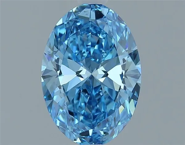 1.01ct OVAL Fancy Vivid Blue VVS2 Coloured Lab diamond