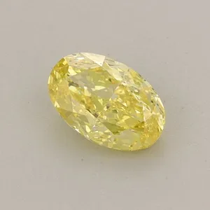 0.45ct OVAL Fancy Vivid Yellow VS2 Coloured Lab diamond
