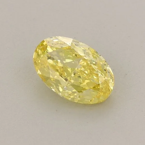 0.45ct OVAL Fancy Vivid Yellow VS2 Coloured Lab diamond