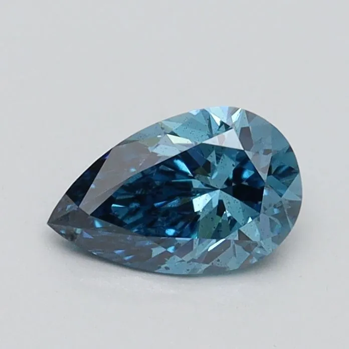 0.50ct PEAR Fancy Vivid Blue SI2 Coloured Lab diamond
