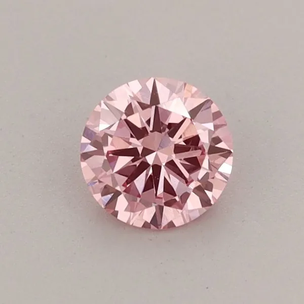 0.41ct ROUND Fancy Vivid Pink VVS2 Coloured Lab diamond
