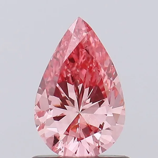 0.74ct PEAR Fancy Vivid Pink SI1 Coloured Lab diamond