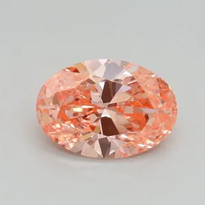 0.9ct OVAL Fancy Intense Pink SI1 Coloured Lab diamond
