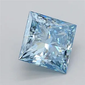 2.2ct PRINCESS Fancy Vivid Blue VS1 Coloured Lab diamond