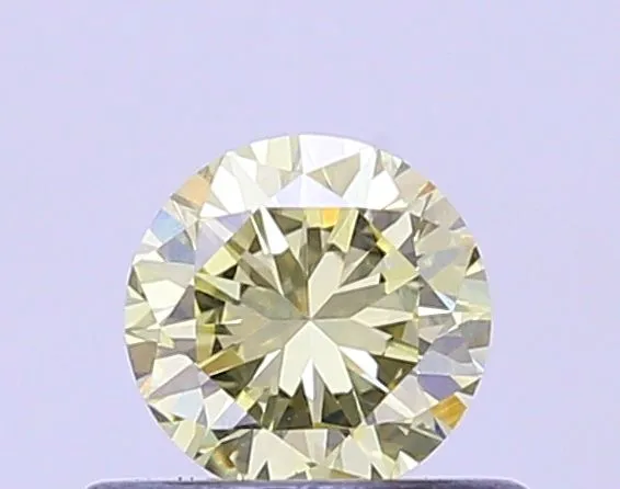 0.39ct ROUND Fancy Light Yellow VS1 Coloured Lab diamond