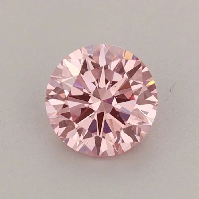 0.62ct ROUND Fancy Vivid Pink VS1 Coloured Lab diamond