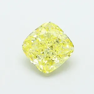 1.24ct CUSHION Fancy Intense Yellow VVS2 Coloured Lab diamond