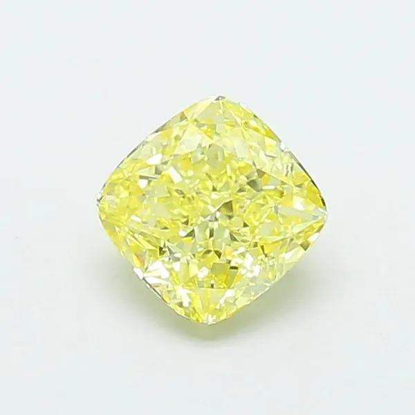 1.24ct CUSHION Fancy Intense Yellow VVS2 Coloured Lab diamond