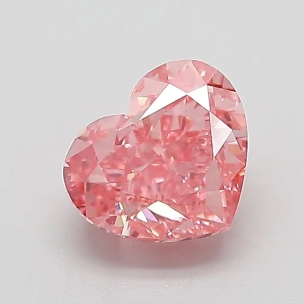 1.06ct HEART Fancy Vivid Pink VVS2 Coloured Lab diamond