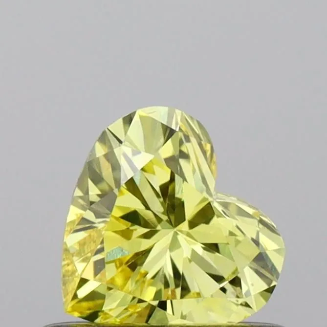 0.42ct HEART Fancy Vivid Yellow VS2 Coloured Lab diamond
