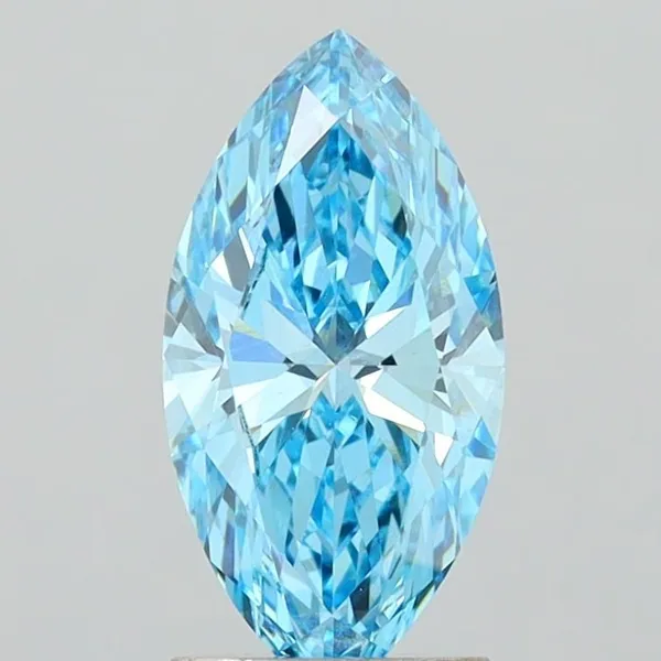 1.83ct MARQUISE Fancy Vivid Blue VS1 Coloured Lab diamond