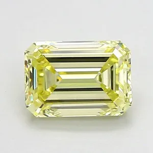 1.01ct EMERALD Fancy Light Yellow VVS2 Coloured Lab diamond