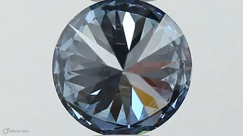 0.41ct ROUND Fancy Vivid Blue VS2 Coloured Lab diamond