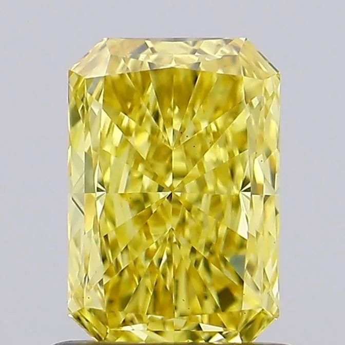 0.82ct RADIANT Fancy Vivid Yellow VS1 Coloured Lab diamond