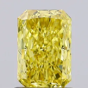 0.82ct RADIANT Fancy Vivid Yellow VS1 Coloured Lab diamond
