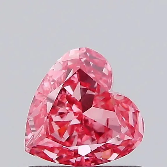0.66ct HEART Fancy Vivid Pink VVS2 Coloured Lab diamond