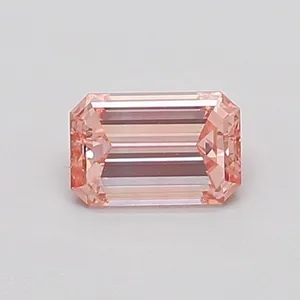 0.41ct EMERALD Fancy Intense Brownish Pink VS1 Coloured Lab diamond