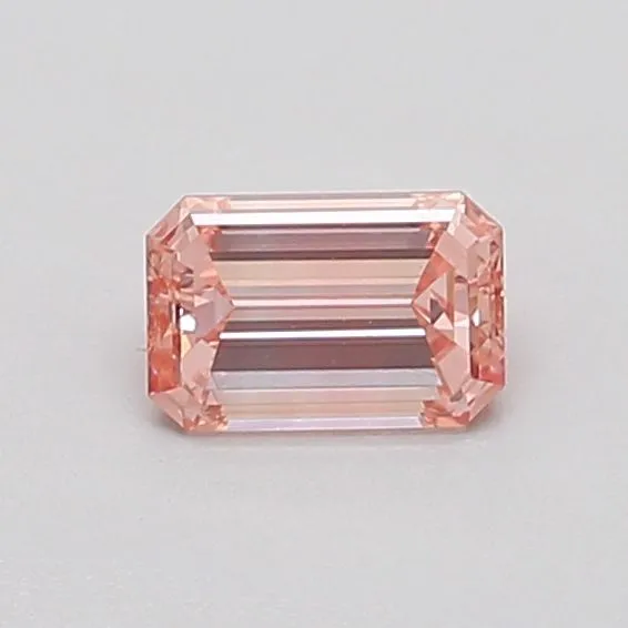 0.41ct EMERALD Fancy Intense Brownish Pink VS1 Coloured Lab diamond