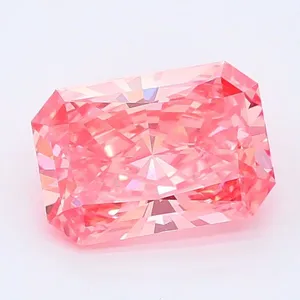1.08ct RADIANT Fancy Vivid Pink VVS2 Coloured Lab diamond