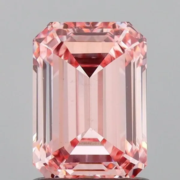 1.33ct EMERALD Fancy Vivid Pink VS1 Coloured Lab diamond