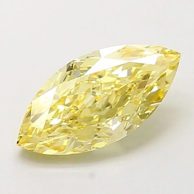 0.98ct MARQUISE Fancy Intense Yellow VVS2 Coloured Lab diamond