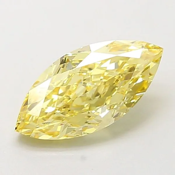 0.98ct MARQUISE Fancy Intense Yellow VVS2 Coloured Lab diamond