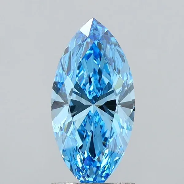 1.51ct MARQUISE Fancy Vivid Blue VS1 Coloured Lab diamond