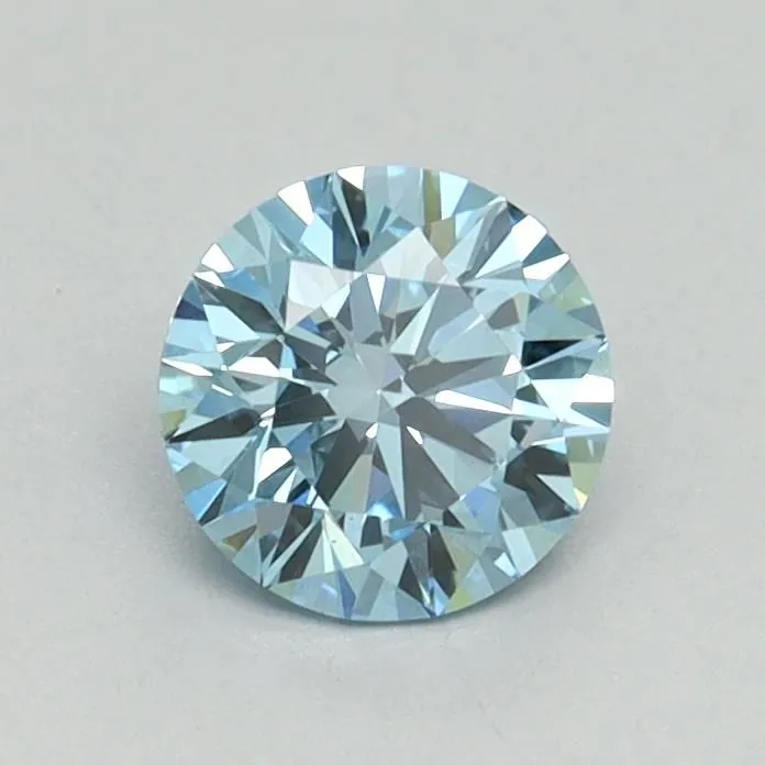0.66ct ROUND Fancy Vivid Blue VS2 Coloured Lab diamond