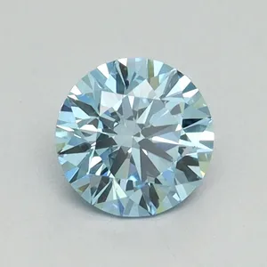 0.66ct ROUND Fancy Vivid Blue VS2 Coloured Lab diamond