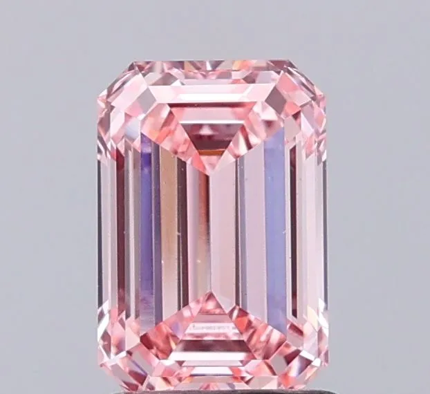 1.46ct EMERALD Fancy Intense Pink VS1 Coloured Lab diamond