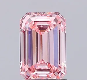 1.46ct EMERALD Fancy Intense Pink VS1 Coloured Lab diamond