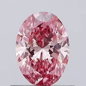 0.57ct OVAL Fancy Vivid Pink VS1 Coloured Lab diamond