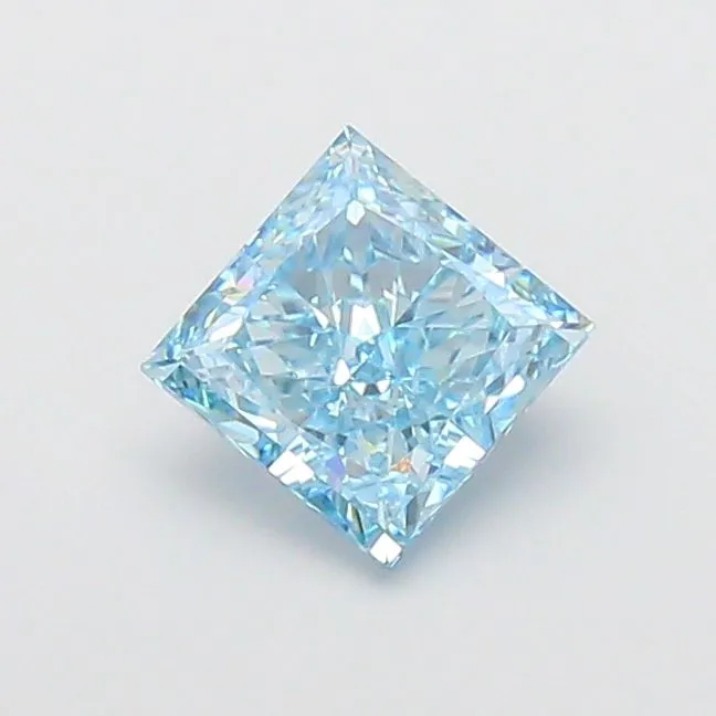 1.66ct PRINCESS Fancy Vivid Blue VVS2 Coloured Lab diamond