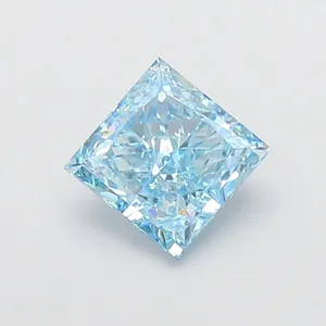1.66ct PRINCESS Fancy Vivid Blue VVS2 Coloured Lab diamond