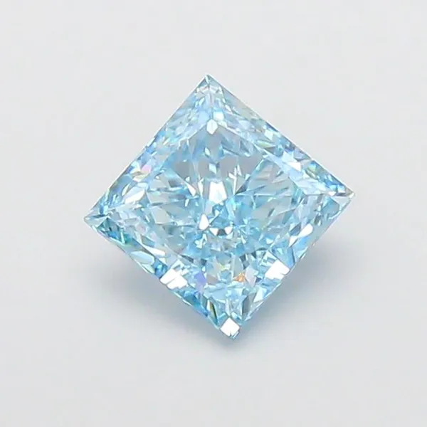 1.66ct PRINCESS Fancy Vivid Blue VVS2 Coloured Lab diamond