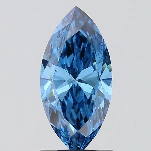 1.02ct MARQUISE Fancy Vivid Blue SI1 Coloured Lab diamond