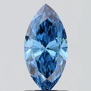 1.02ct MARQUISE Fancy Vivid Blue SI1 Coloured Lab diamond